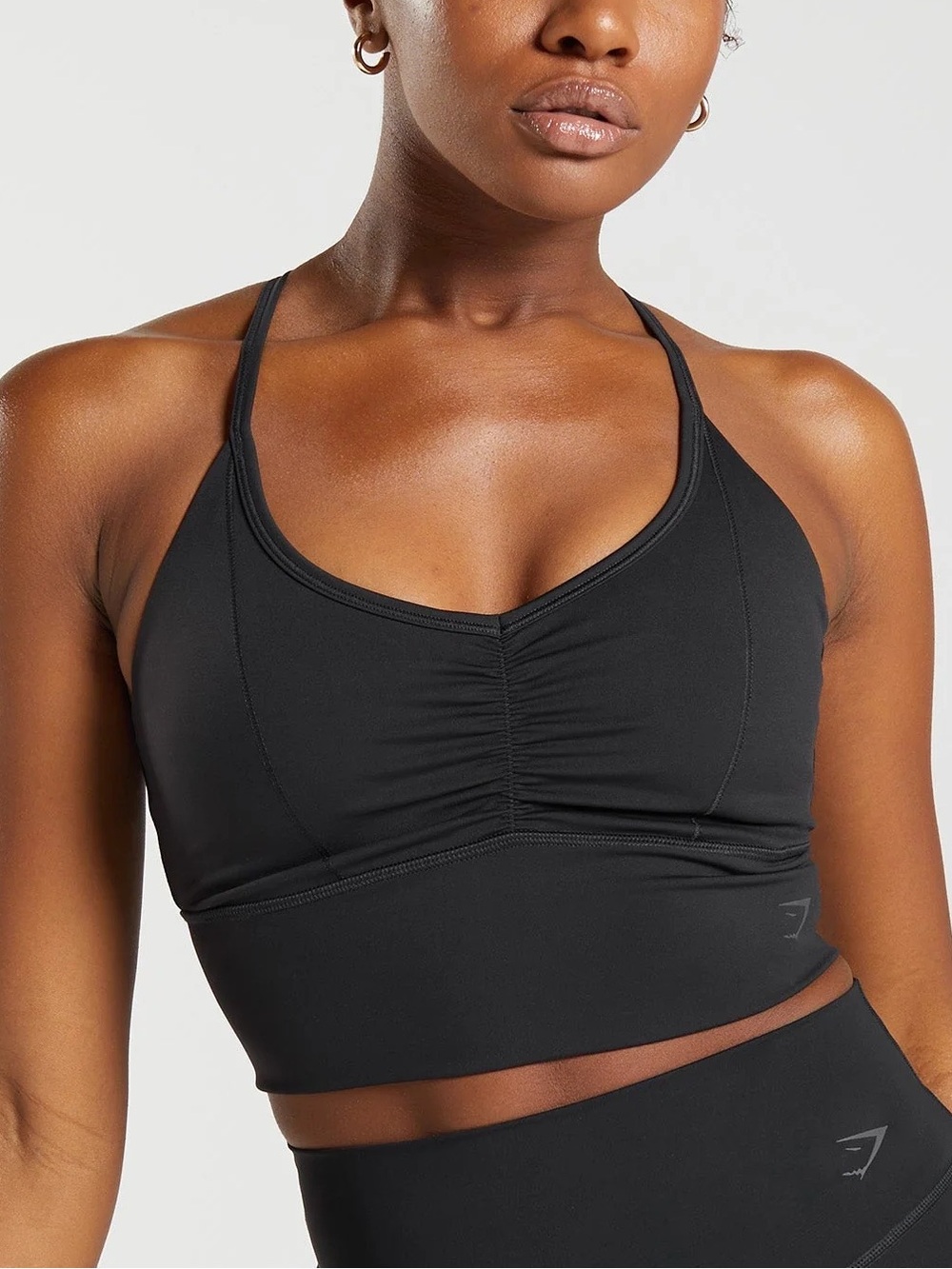 Gymshark Women’s Black Ruched Elevate Longline Bra Tank